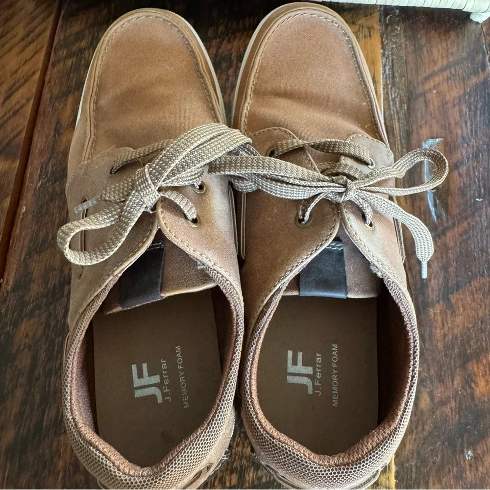 Mens JF J Ferrar Pelican Brown Lace Up Boat Men's Shoes Size 8M